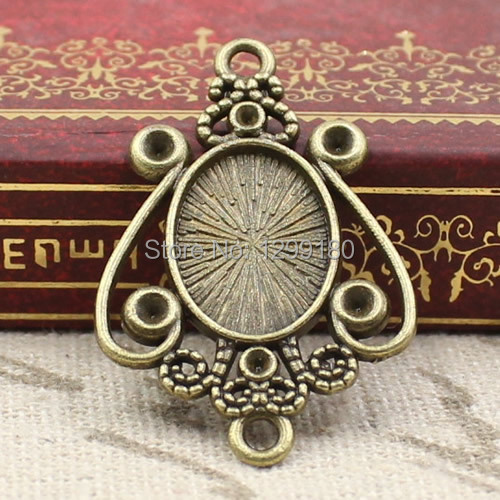 Bezels Set Pendant - 50 قطعة/الوحدة سبائك البرونز لهجة النقش/الزجاج/كابوشون