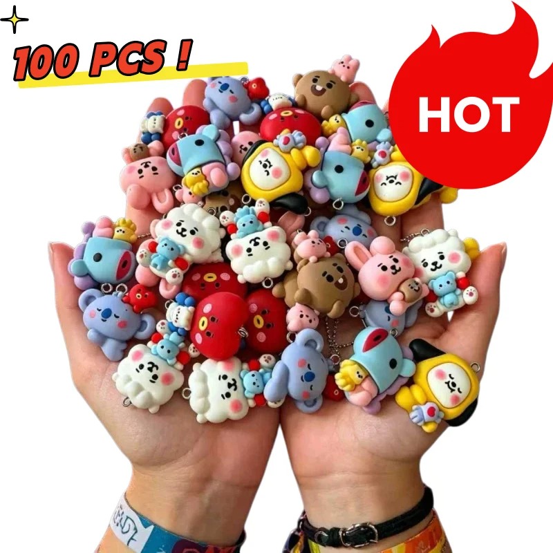 Resin Crafts Diy - 7 قطع من إكسسوارات BT21 الكرتونية