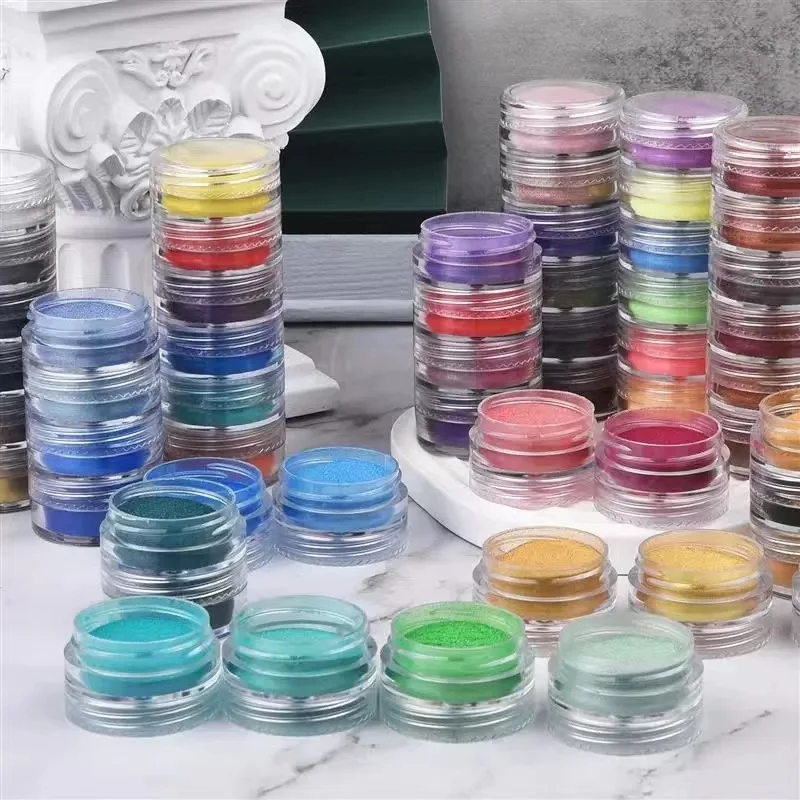 Resin Glitter Pack - 6 قطع من مسحوق الكروم اللامع