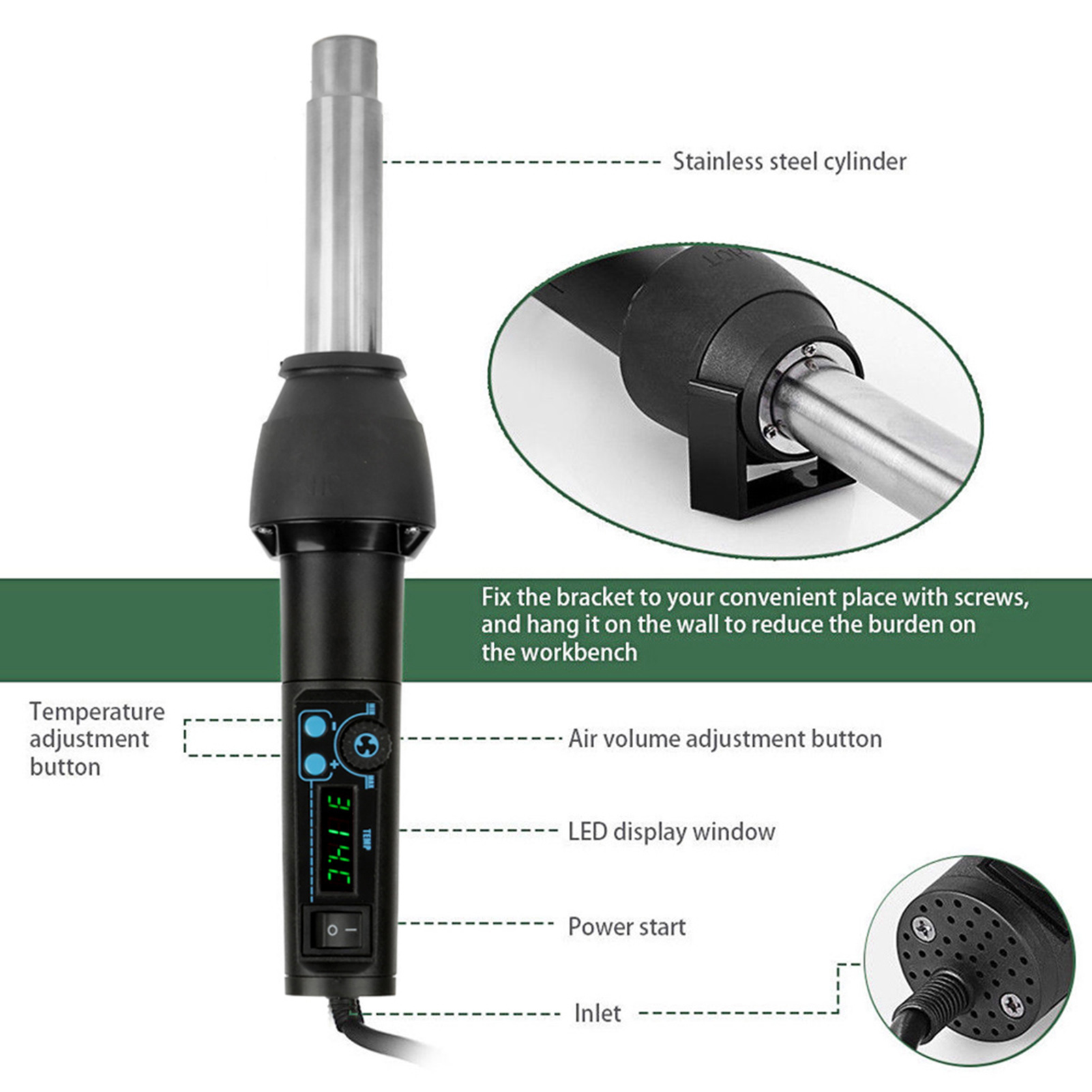 مسدس هواء ساخن كهربائي 8858-I  - مراجعة Heat Gun Small وسعره